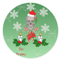 Kiss The Santa Skull stickers