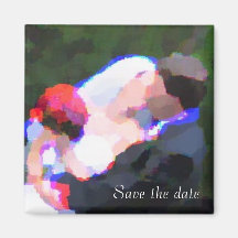 Kiss WaterColor, Save the date Fridge Magnet