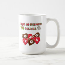 Kisses And Hugs For My Soldier Coffee Cup Mugs