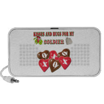 Kisses And Hugs For My Soldier Doodle Speaker