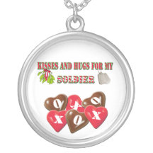Kisses And Hugs For My Soldier Necklace