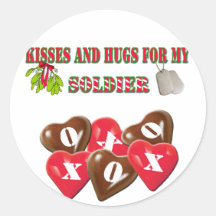 Kisses And Hugs For My Soldier Stickers