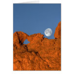 Kissing Camels Rock Formation with Full Moon Card