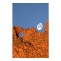 Kissing Camels Rock Formation with Full Moon Customized Stationery