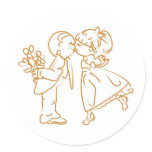 Kissing Couple Sketch Sticker