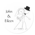 Kissing Couple Wedding Stickers