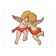Kissing Cupids Valentine Postcard