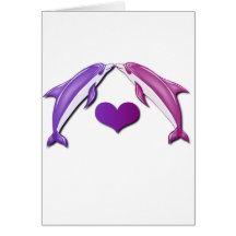 Kissing Dolphins Greeting Card