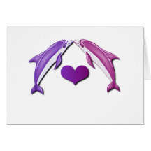Kissing Dolphins Greeting Card