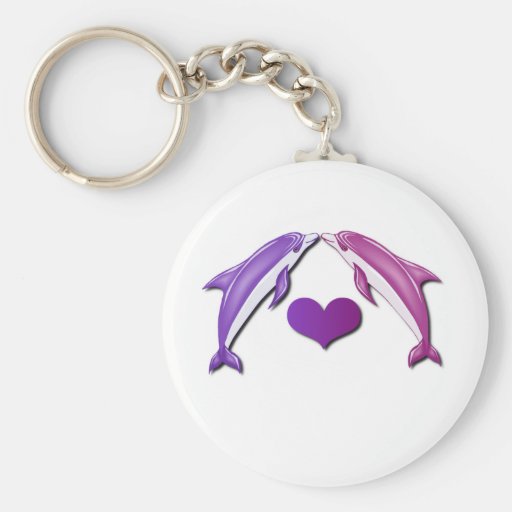 Kissing Dolphins Keychain