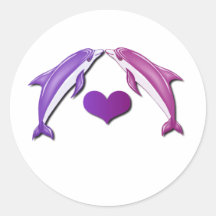 Kissing Dolphins Sticker