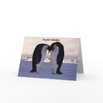 Kissing Emperor Penguin Valentine'... Greeting Card