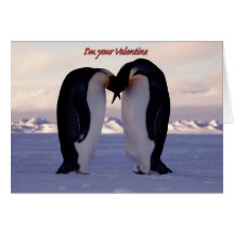 Kissing Emperor Penguin Valentine'... Greeting Card