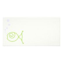 Kissing Fish With Bubbles Custom Photo Card