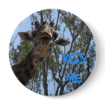 Kissing Giraffe Pinback Buttons