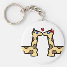 Kissing Giraffes Key Chains