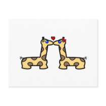 Kissing Giraffes Postcard