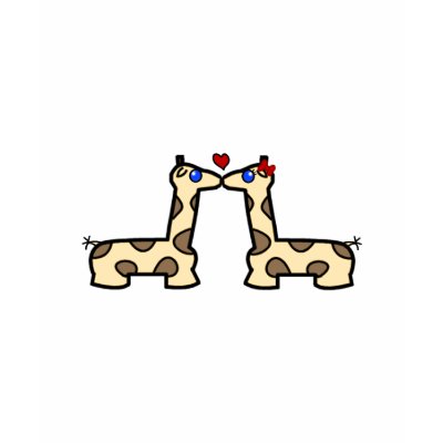 Kissing Giraffes T-Shirt by KhagerIdeas