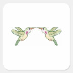 Kissing Hummingbirds Square Stickers