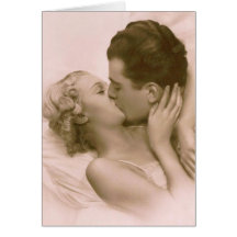 Kissing in Pink Greeting Card