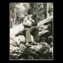 Kissing in the woods post card postcards