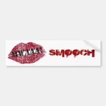 Kissing Lips Valentine Bumper Sticker
