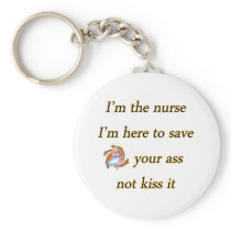kissing nurse keychain
