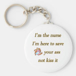 kissing nurse keychain