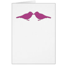 Kissing Pink Birds Greeting Cards