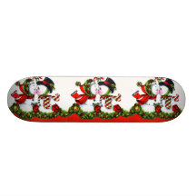Kissing Snowman Couple Skate Board Deck