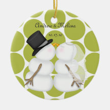 Kissing Snowmen Married Our First Christmas Christmas Ornament