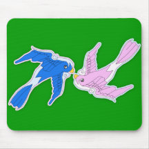 Kissing Swallows Mousepad