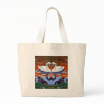 Kissing Swans in Love, Heart Shape Necks Bag