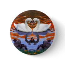 Kissing Swans in Love, Heart Shape Necks