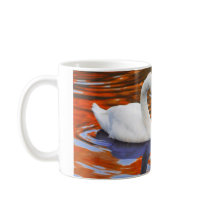 Kissing Swans in Love, Heart Shape Necks Mugs