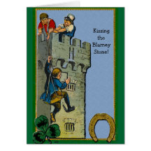 Kissing the Blarney Stone greeting card