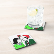 Kissing Under Mistletoe Coaster