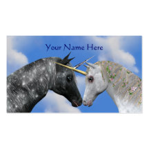 Kissing Unicorns Fantasy Horse Business Card