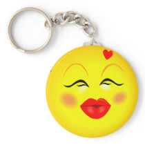 Kissy Girl Smiley Keychains