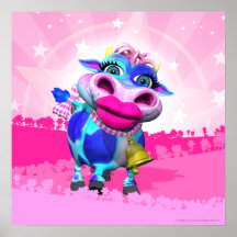 Kissy Moo 18x18 Poster