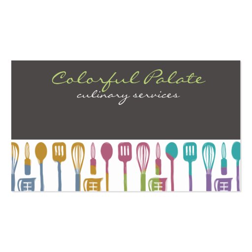 kitchen cooking utensils chef culinary biz cards business card