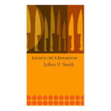 Kitchen Cooks Chef Knife Business Card Template