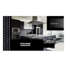 KITCHEN Designs Black Metal Business Card Templates