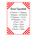 Kitchen Equivalents Red Checked Recipe Card Post Card