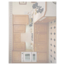 Kitchen interior with breakfast bar and oven letterhead