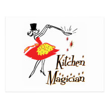 Kitchen Magician Custom Retro Recipe Card Postcard