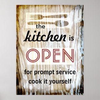 kitchen poster humourous quote cook it yourself