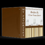 Kitchen Stripes Brown Recipe Binder binders