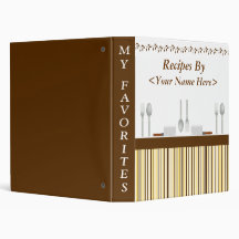 Kitchen Stripes Brown Recipe Binder