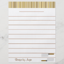 Kitchen Stripes Brown Recipe Paper Flyers